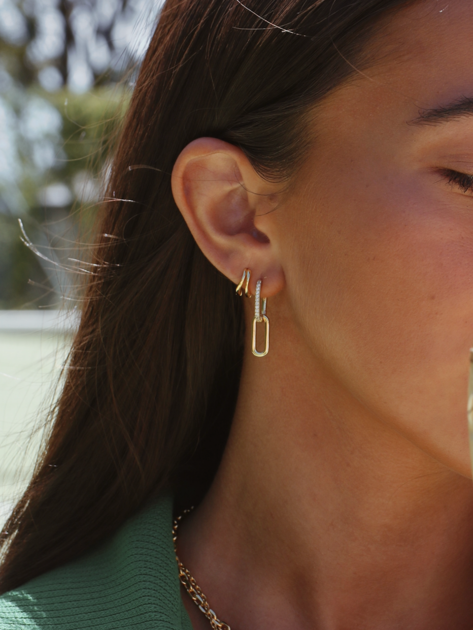 Matisse Huggies, hoop earrings, gold plated, sterling silver, earring stack