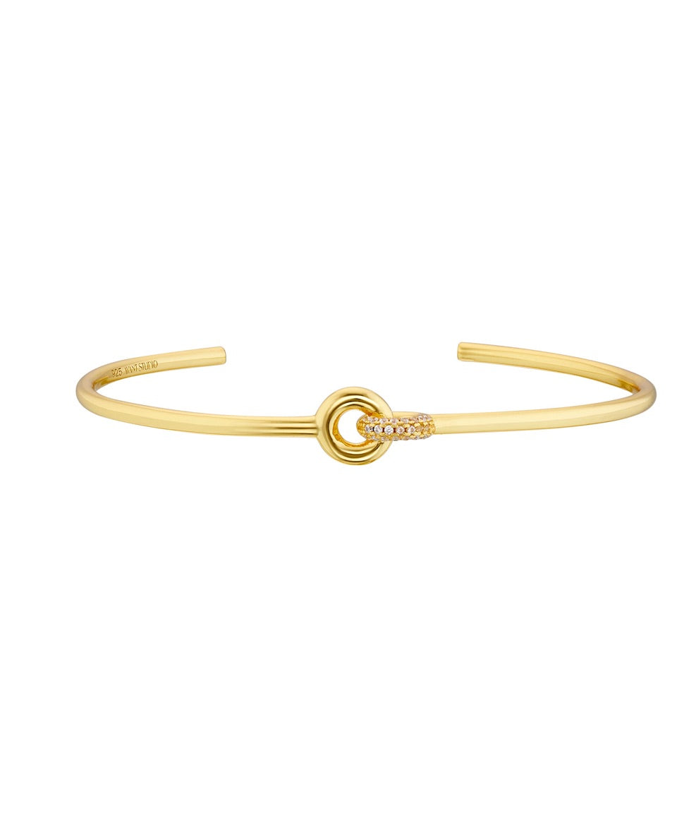 Alba Cuff, gold cuff, gold plated jewellery, bangle, sterling silver, bracelet, bracelet stack