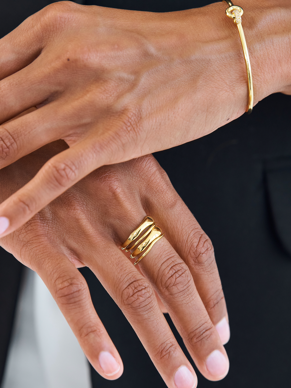 Alba Cuff, gold cuff, gold plated jewellery, bangle, sterling silver, bracelet, bracelet stack