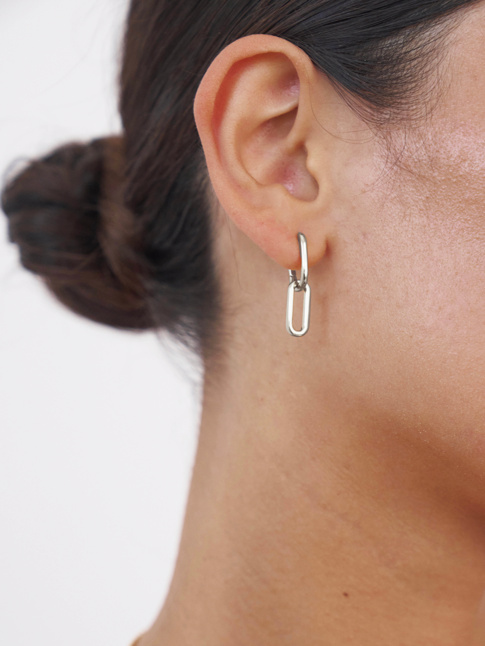 Celine Earrings Silver, chain earrings, link studs, earring stack, sterling silver