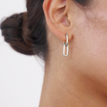 Celine Earrings Silver, chain earrings, link studs, earring stack, sterling silver