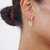 Celine Earrings Silver, chain earrings, link studs, earring stack, sterling silver