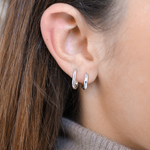 Alice Huggies Silver, hoop earrings, earring stack, sterling silver