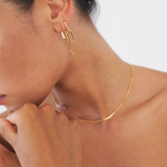 Celine Earrings Gold, gold plated, chain earrings, link studs, earring stack