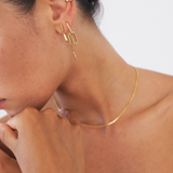 Celine Earrings Gold, gold plated, chain earrings, link studs, earring stack