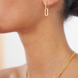 Celine Earrings Gold Pave, link earrings, drop earrings, sterling silver, gold plated, earring stack