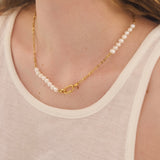PUFF HEART NECKLACE PEARL