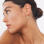 Celine Earrings Gold Pave, link earrings, drop earrings, sterling silver, gold plated, earring stack