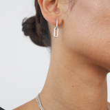 Celine Earrings Silver Pave, link earrings, drop earrings, sterling silver, earring stack