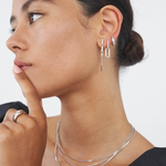 Celine Earrings Silver Pave, link earrings, drop earrings, sterling silver, earring stack