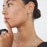 Celine Earrings Silver Pave, link earrings, drop earrings, sterling silver, earring stack
