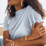 Gabrielle Earrings, pearl, pearl drop earrings, studs, gold, gold plated, earring stack