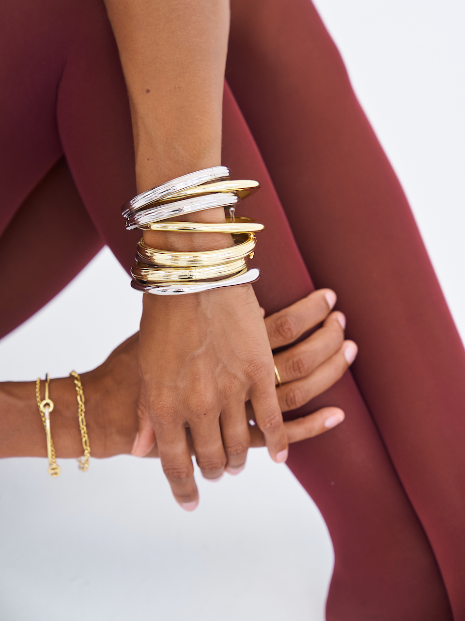 Natalia Bangle, Gold, Gold Plated, Sterling Silver, Bracelet, Bracelet Stack