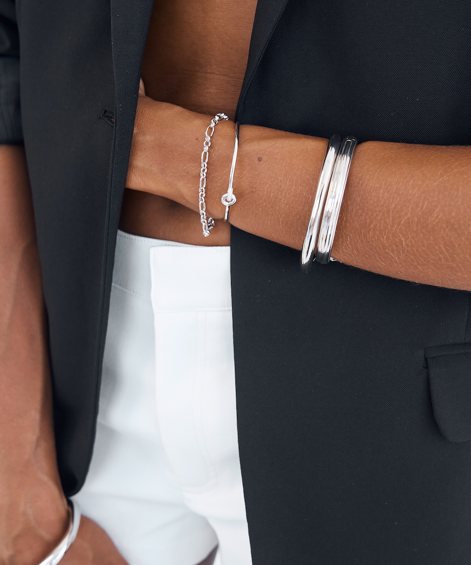 Natalia Bangle, Silver, Sterling Silver, Bracelet, Bracelet Stack