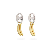 Caracas Earrings, stud earrings, banana, gold plated, sterling silver, mixed metals