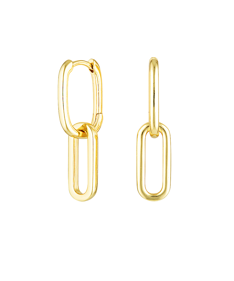 Celine Earrings Gold, gold plated, chain earrings, link studs, earring stack