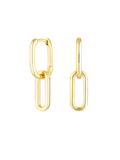 Celine Earrings Gold, gold plated, chain earrings, link studs, earring stack