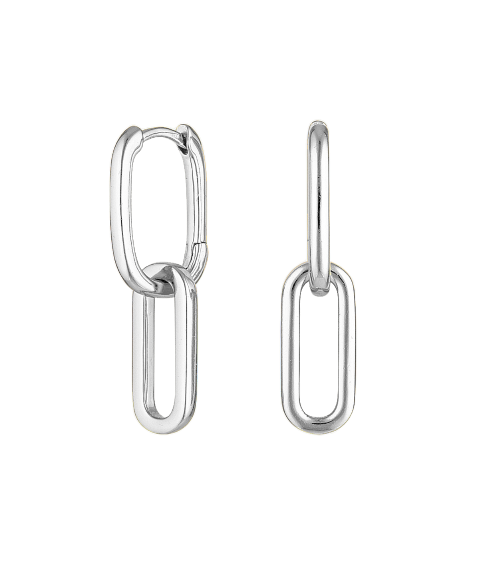 Celine Earrings Silver, chain earrings, link studs, earring stack, sterling silver