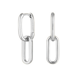 Celine Earrings Silver, chain earrings, link studs, earring stack, sterling silver