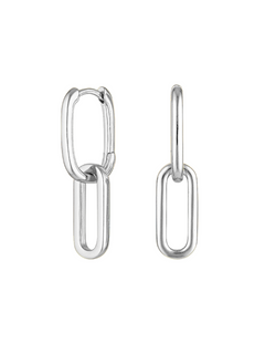 Celine Earrings Silver, chain earrings, link studs, earring stack, sterling silver