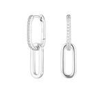 Celine Earrings Silver Pave, link earrings, drop earrings, sterling silver, earring stack