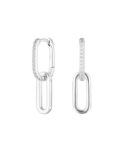 Celine Earrings Silver Pave, link earrings, drop earrings, sterling silver, earring stack