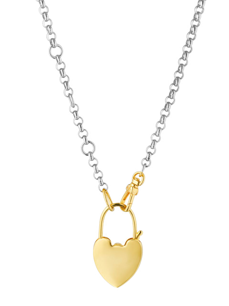 Cindy Lock Necklace, Sterling Silver, Gold, Gold Plated, Chain, Pendant, Charm, Heart Locket