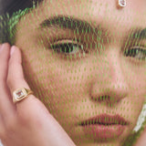 CONSTANCE GREEN AMETHYST SIGNET RING - YELLOW GOLD