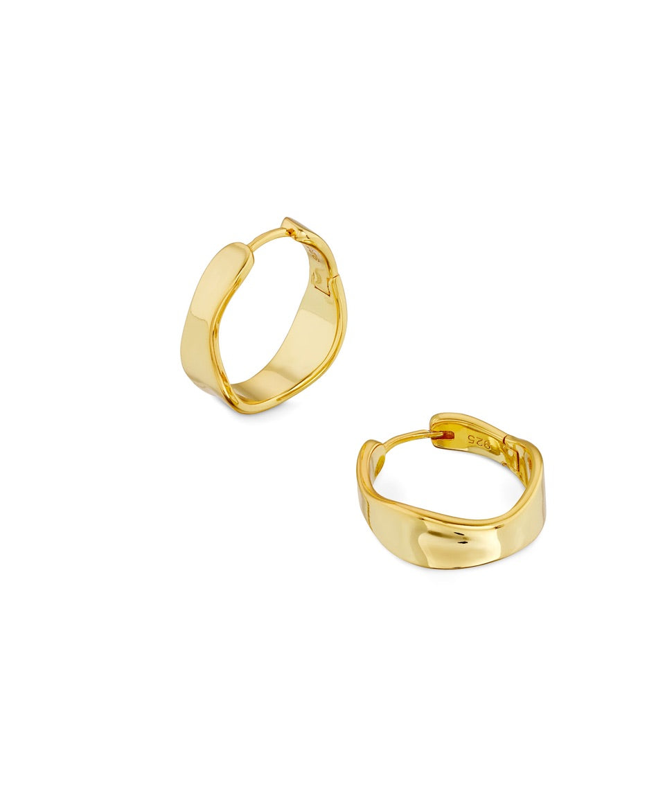 Dita Hoops, gold hoops, hoop earrings, sterling silver, gold plated, ear stack