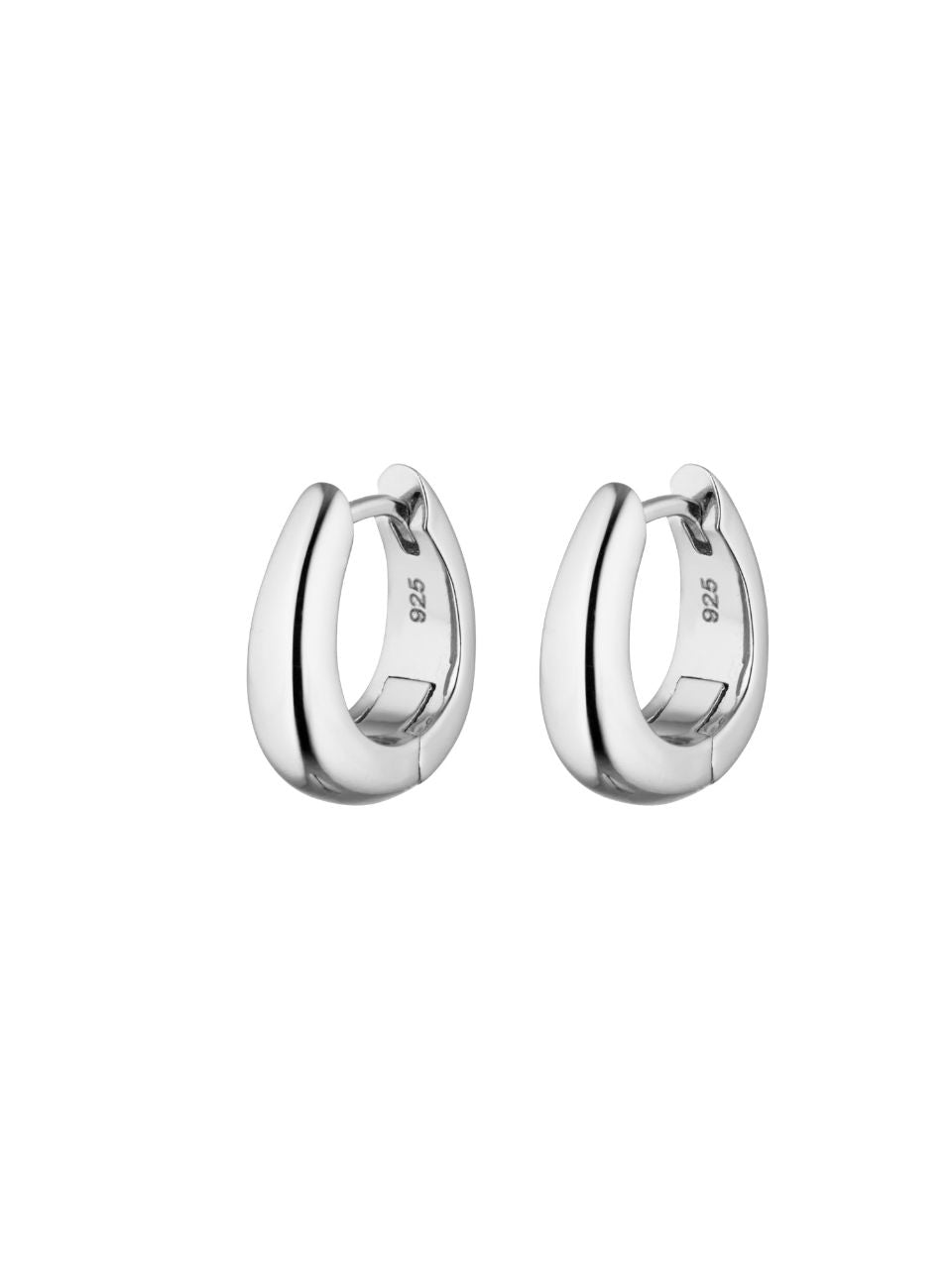 Eva Earrings Silver, silver huggies, hoops, sterling silver, earring stack