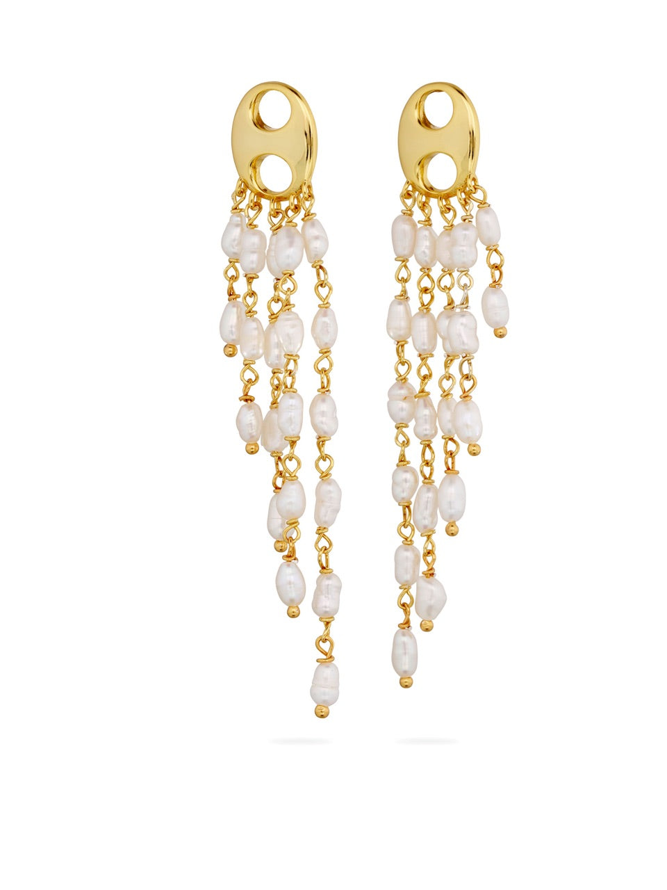 Gabrielle Earrings, pearl, pearl drop earrings, studs, gold, gold plated, earring stack