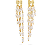 Gabrielle Earrings, pearl, pearl drop earrings, studs, gold, gold plated, earring stack