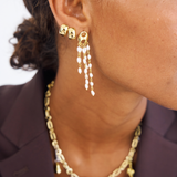 Noa Huggies, gold huggies, hoops, ear stack, earrings, sterling silver, gold plated