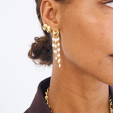 Gabrielle Earrings, pearl, pearl drop earrings, studs, gold, gold plated, earring stack