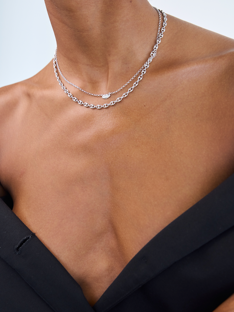 Goldie Necklace Silver, sterling silver, silver chain, necklace stack