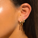 Alice Huggies, hoop earrings, earring stack, gold plated, sterling silver
