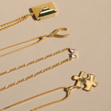 Twin Flame Necklace, chain, cubic zirconia, gold plated, sterling silver