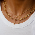 Lolita Necklace Gold, bow necklace, chain, sterling silver, gold plated