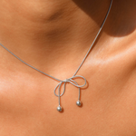 Lolita Necklace Silver, bow necklace, chain, sterling silver