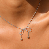 Lolita Necklace Silver, bow necklace, chain, sterling silver