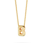 Bubble Letter Necklace, initial, letter pendant, chain, gold, gold plated, sterling silver