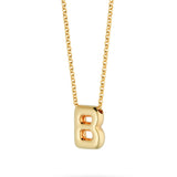 Bubble Letter Necklace, initial, letter pendant, chain, gold, gold plated, sterling silver