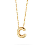 Bubble Letter Necklace, initial, letter pendant, chain, gold, gold plated, sterling silver