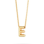 Bubble Letter Necklace, initial, letter pendant, chain, gold, gold plated, sterling silver