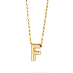 Bubble Letter Necklace, initial, letter pendant, chain, gold, gold plated, sterling silver