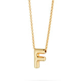 Bubble Letter Necklace, initial, letter pendant, chain, gold, gold plated, sterling silver
