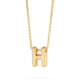 Bubble Letter Necklace, initial, letter pendant, chain, gold, gold plated, sterling silver