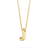 Bubble Letter Necklace, initial, letter pendant, chain, gold, gold plated, sterling silver