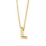Bubble Letter Necklace, initial, letter pendant, chain, gold, gold plated, sterling silver