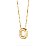 Bubble Letter Necklace, initial, letter pendant, chain, gold, gold plated, sterling silver